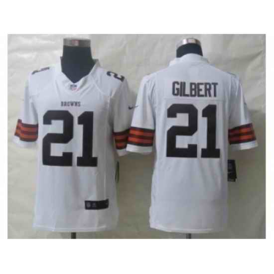 Nike Cleveland Browns 21 Justin Gilbert White Limited NFL Jersey